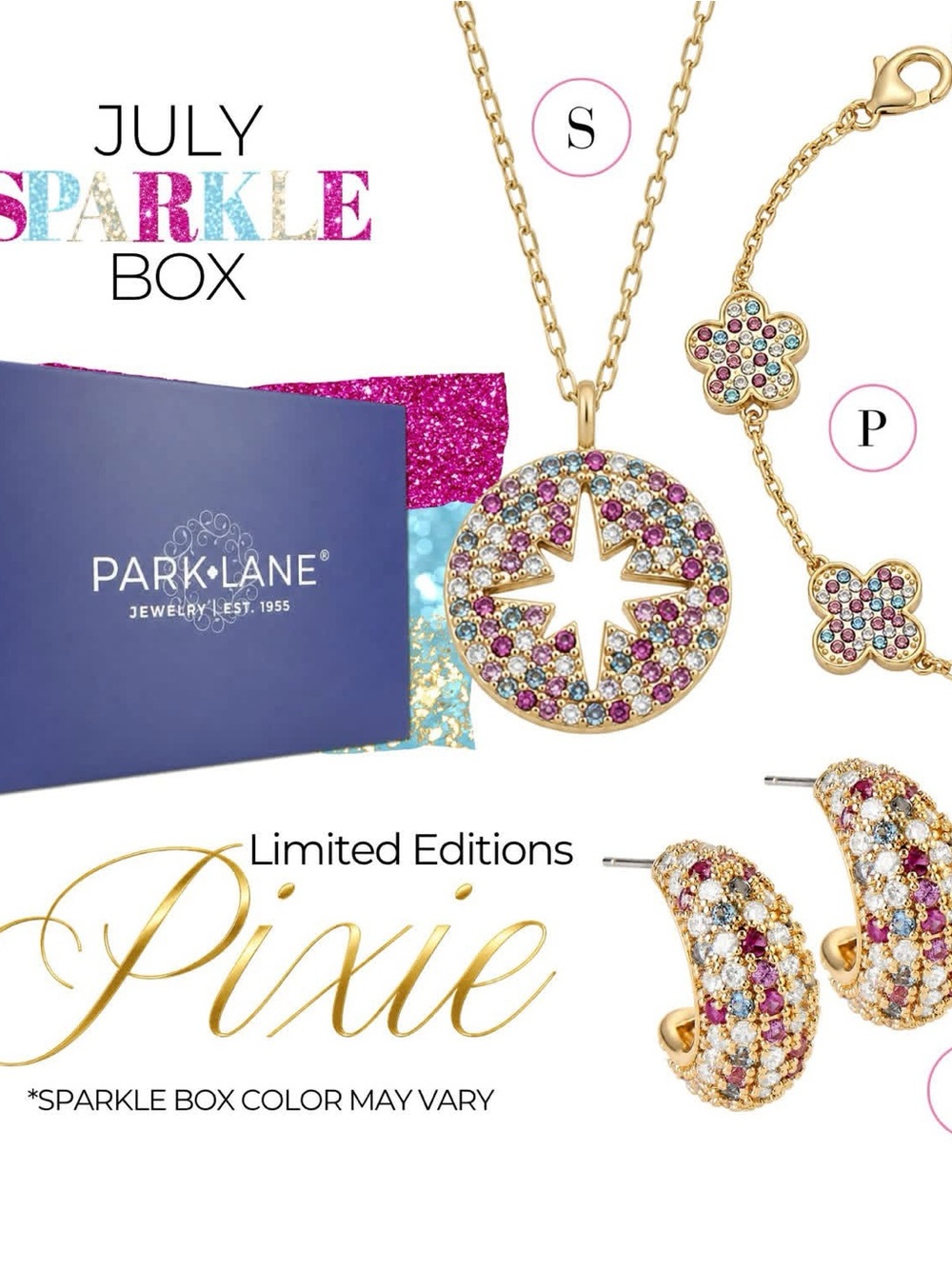 Park Lane Gold Multicolor Crystal Necklace, Bracelet & Earrings Set